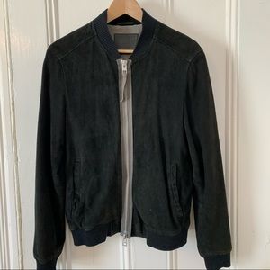 All Saints Suede Bomber Jacket
